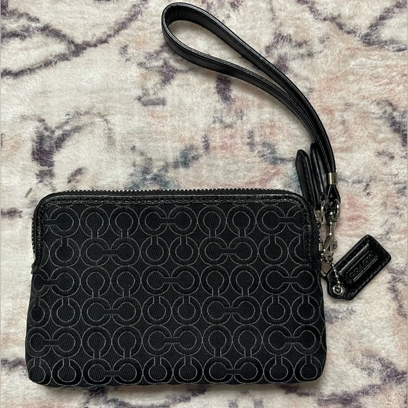 COACH Madison Double Zip Wristlet In OP Art Pearlescent Fabric - Picture 6 of 6